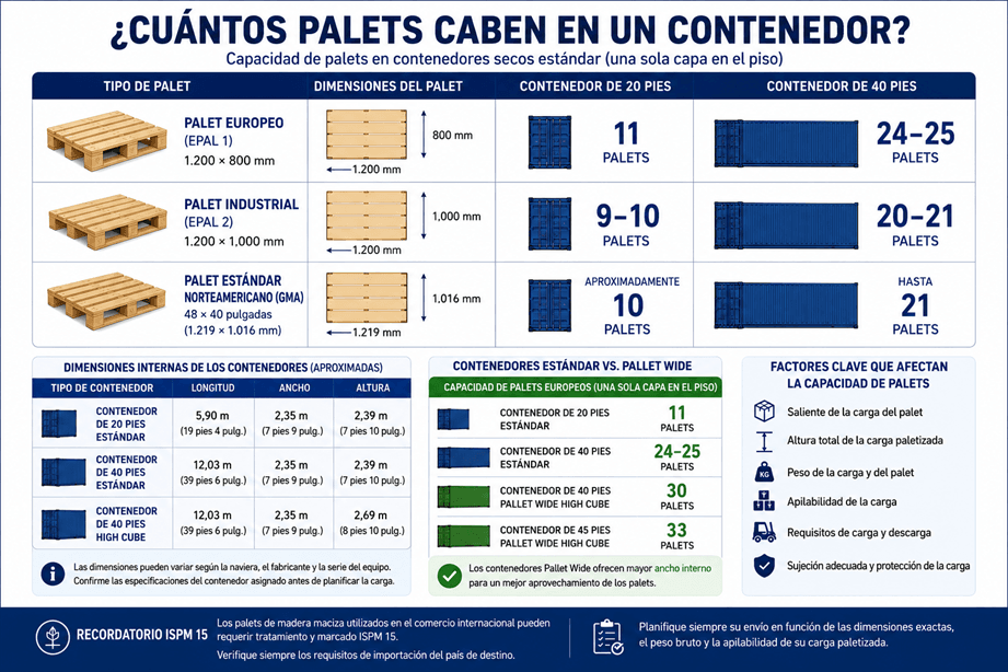 Cuántos Palés Caben en un Contenedor de 20 y 40 Pies